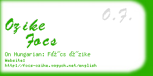 ozike focs business card